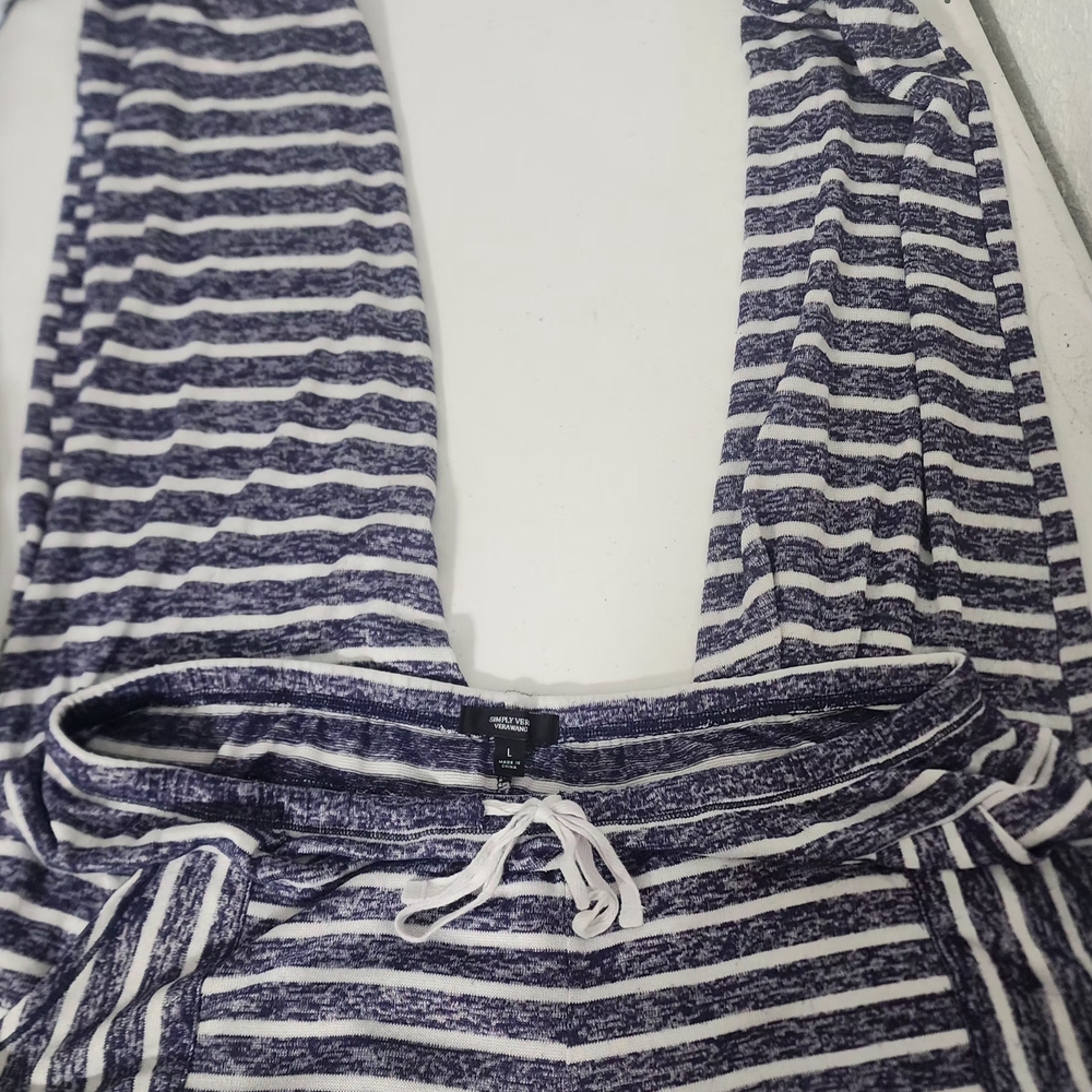 Simply Vera Vera Wang Navy and White Striped Joggers